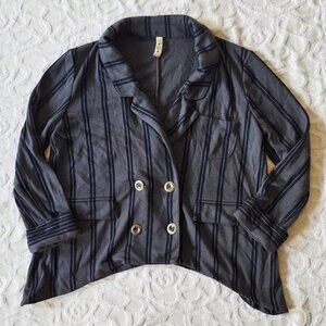 We The Free Stripe Asymmetrical Blazer Jacket XS XSMALL Y2K